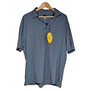 Greg Norman Play Dry Men's Polo Golf Short Sleeve Shirt Blue Size L Vented